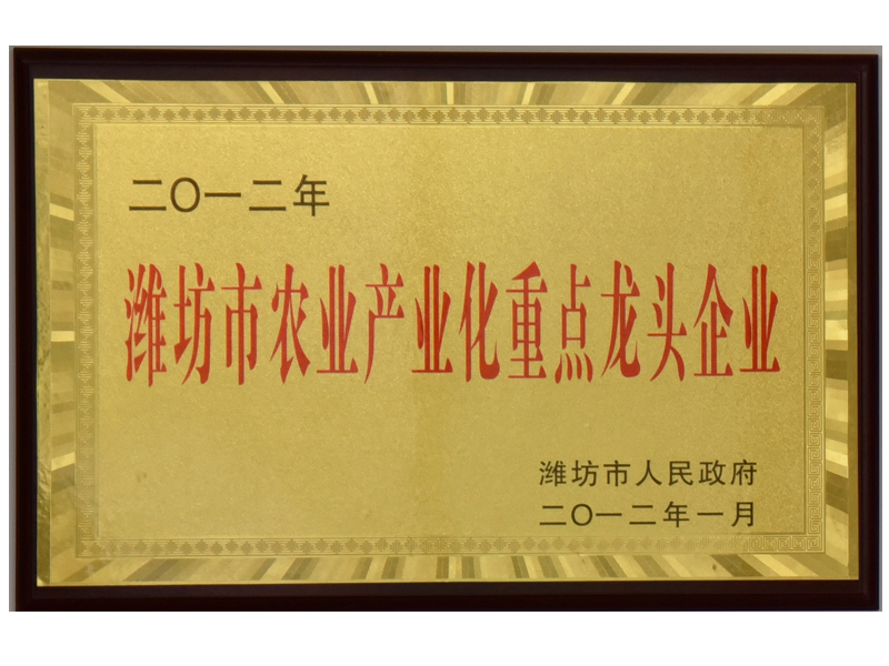 2012年濰坊市農(nóng)業(yè)產(chǎn)業(yè)化重點(diǎn)龍 頭企業(yè)